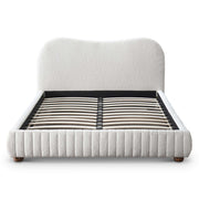 Norme - Queen Size Upholstered Low Profile Platform Bed - Cream - R&R Furniture Gallery (Fountain Valley, CA)