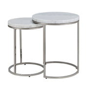 Zaidee - Nesting Table Set - Marble Top & Nickel - R&R Furniture Gallery (Fountain Valley, CA)