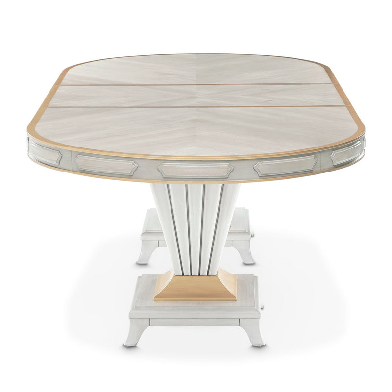 St. Charles - Double Pedestal Dining Table - Dove Gray - R&R Furniture Gallery (Fountain Valley, CA)