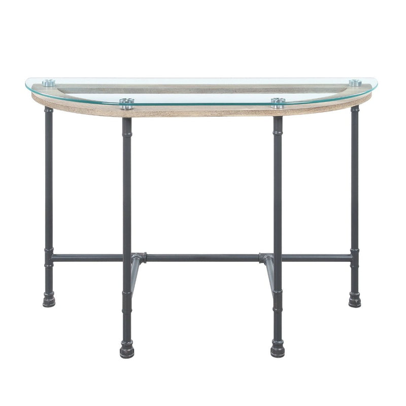 Brantley - Sofa Table - Clear Glass & Sandy Gray - R&R Furniture Gallery (Fountain Valley, CA)