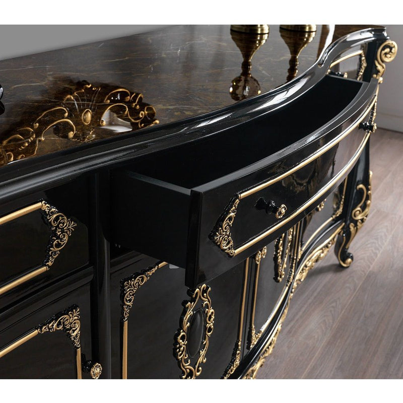 Betria - Console Cabinet - Gold & Black - R&R Furniture Gallery (Fountain Valley, CA)