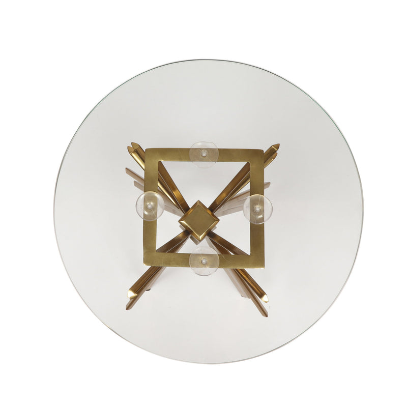 Table With Sunburst Design - Gold - R&R Furniture Gallery (Fountain Valley, CA)
