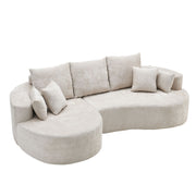 2 Piece Fabric Cloud Curved Sectional Sofa With Chaise For Living Room - R&R Furniture Gallery (Fountain Valley, CA)