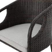 Outdoor 31" Rattan Barstools With Waterproof Cushions (Set of 2) - Multi Brown - R&R Furniture Gallery (Fountain Valley, CA)