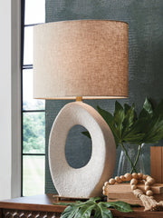 Trentlen - Paper Table Lamp - Cream / Gold Finish - R&R Furniture Gallery (Fountain Valley, CA)