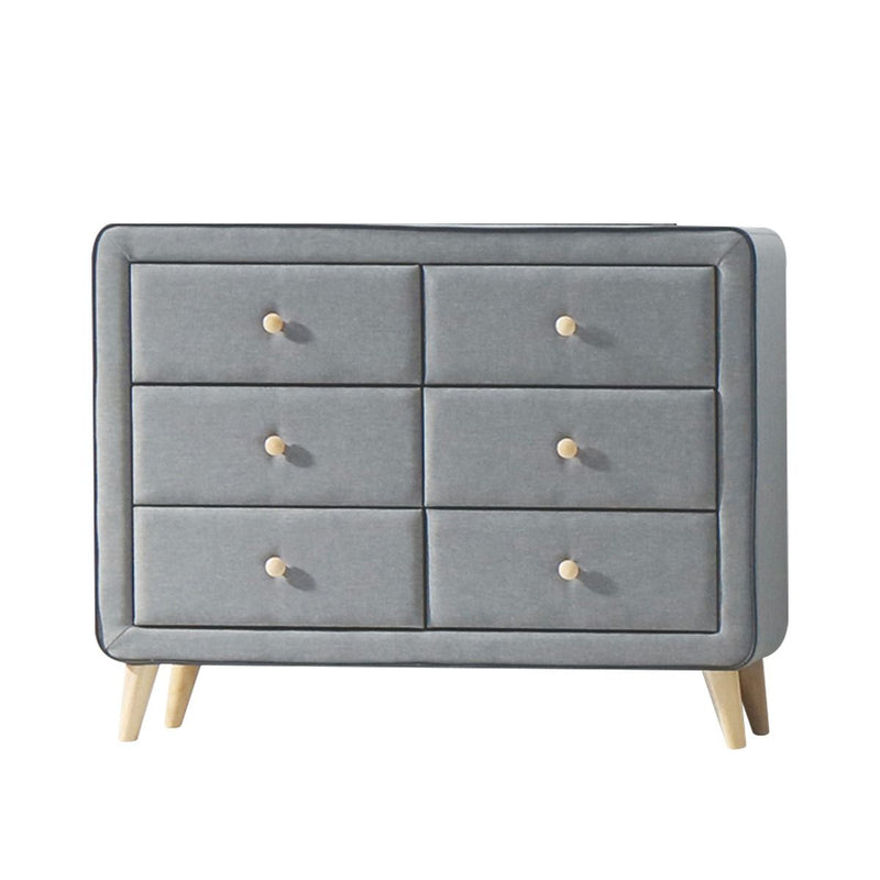 Valda - Dresser - Light Gray Fabric - R&R Furniture Gallery (Fountain Valley, CA)