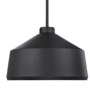 Uttermost Holgate 1-light black pendant lighting fixture with sleek modern design and metal shade.