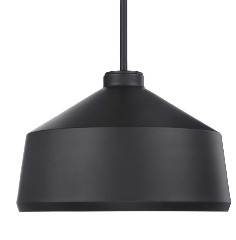 Uttermost Holgate 1-light black pendant lighting fixture with sleek modern design and metal shade.