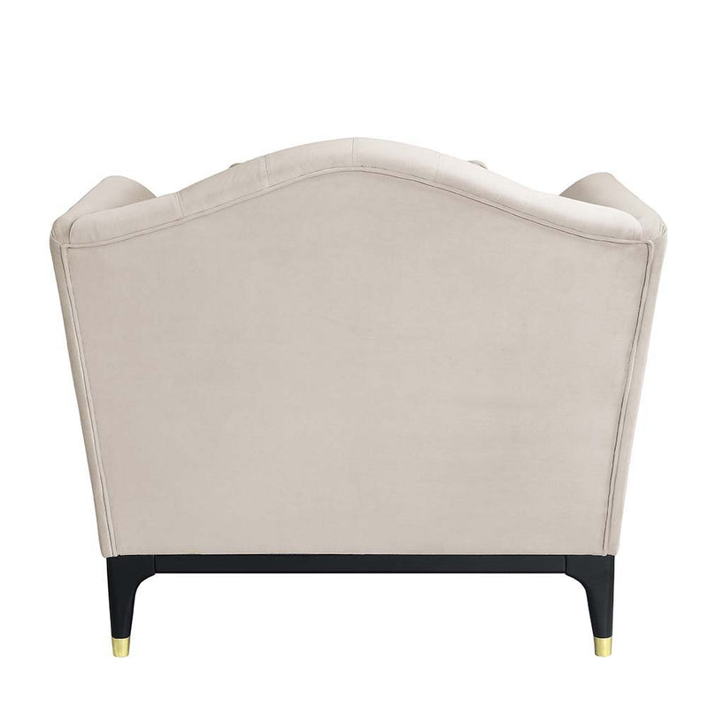 Tayden - Chair With 2 Pillows - Beige Velvet