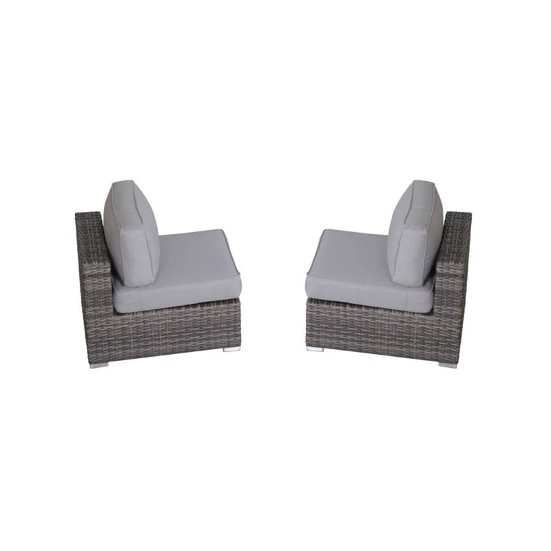 Minnesota - 9 Piece Sectional Sofa Set With Cushions - Gray Mix - R&R Furniture Gallery (Fountain Valley, CA)