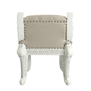 Vanaheim - Vanity Stool - Beige Synthetic Leather & Antique White - R&R Furniture Gallery (Fountain Valley, CA)