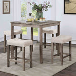 Torreon - 5 Pc. Counter Ht. Table Set, Light Gray/Beige