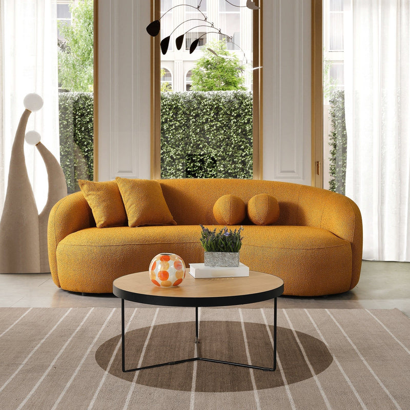 Drake - Japandi Style Curvy Boucle Sofa - R&R Furniture Gallery (Fountain Valley, CA)