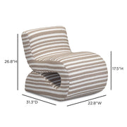 Senna - Jacquard Organic Stripes Accent Chair - Taupe - R&R Furniture Gallery (Fountain Valley, CA)