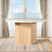 Adalynn - Round Dining Table With Marble Top - White & Weathered Gray Oak - R&R Furniture Gallery (Fountain Valley, CA)