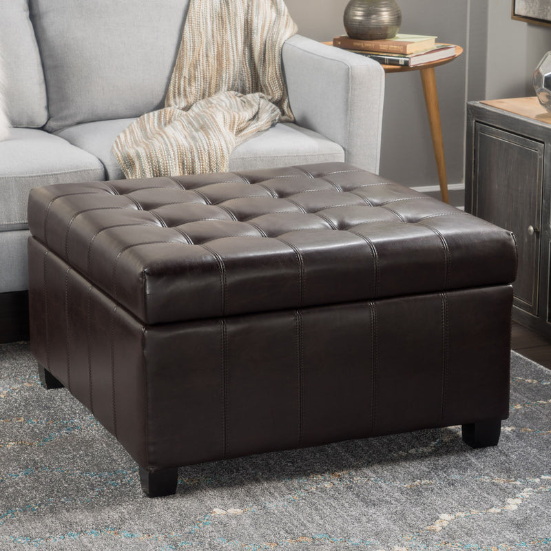 Isabella - Contemporary Ottoman With Storage - R&R Furniture Gallery (Fountain Valley, CA)