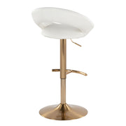 Lumi Source Posh contemporary glam adjustable barstools with swivel and rounded T footrest, set of 2, featuring sleek modern design