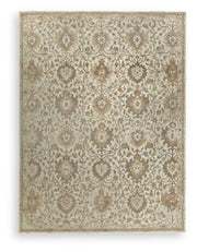 Signature Design by Ashley Sableridge area rug with intricate patterns in neutral tones, perfect for modern living spaces.