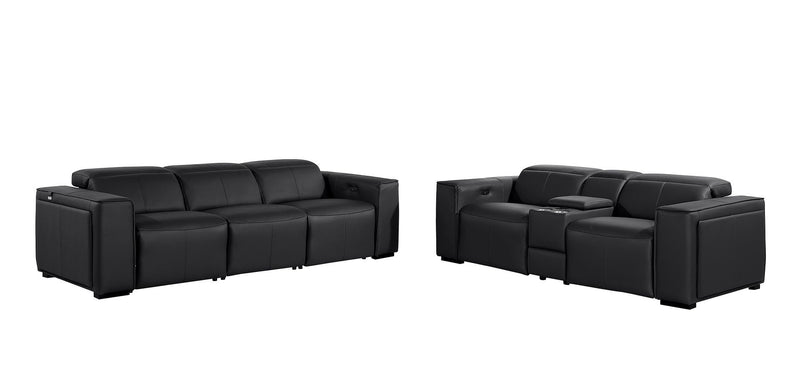 1224 - 6-Piece Modular Power Reclining Sofa And Console Loveseat Set In With 5 Power Recliners & Power Headrests