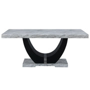 Caralin - Dining Table - Engineered Stone & Black - R&R Furniture Gallery (Fountain Valley, CA)