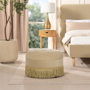 Yolanda - Round Upholstered Accent Ottoman - R&R Furniture Gallery (Fountain Valley, CA)