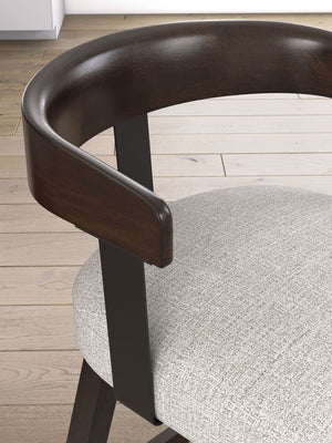 Haddigan - Upholstered Swivel Barstool (Set of 2) - Dark Brown - R&R Furniture Gallery (Fountain Valley, CA)