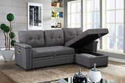 Ashlyn - Reversible Sleeper Sectional Sofa With Storage Chaise, USB Charging Ports And Pocket - R&R Furniture Gallery (Fountain Valley, CA)