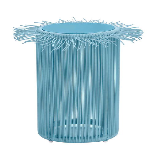 TOV Furniture Rafa outdoor side table with a sleek, modern design suitable for patio or garden decor.