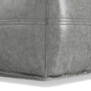 Simpli-Home Brody square pouf, versatile accent ottoman with soft fabric upholstery and modern design, suitable for living room decor.