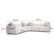 Perry - Modular L-Sectional - Cream - R&R Furniture Gallery (Fountain Valley, CA)