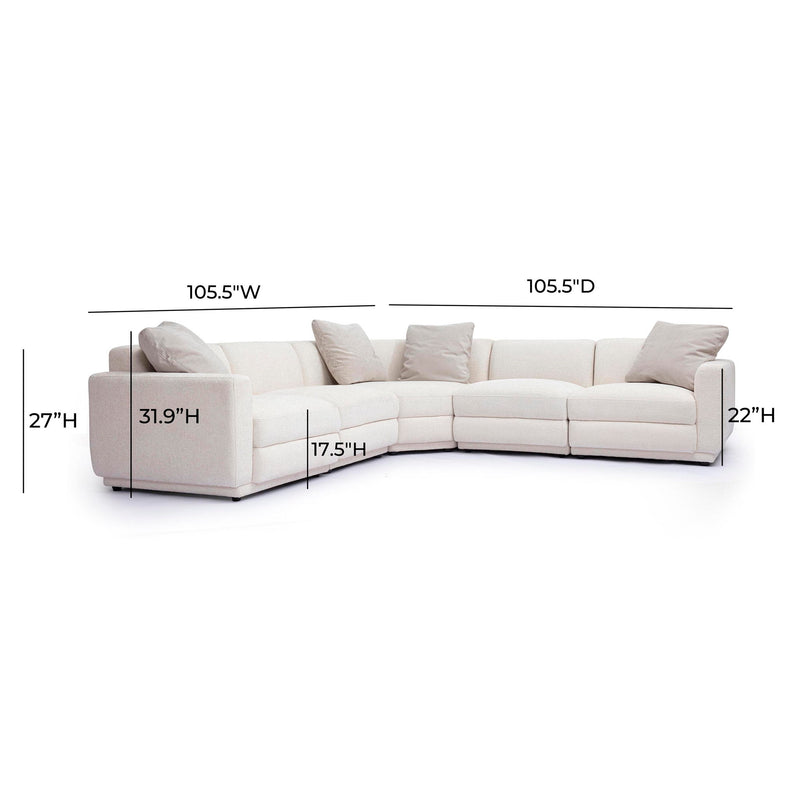 Perry - Modular L-Sectional - Cream - R&R Furniture Gallery (Fountain Valley, CA)