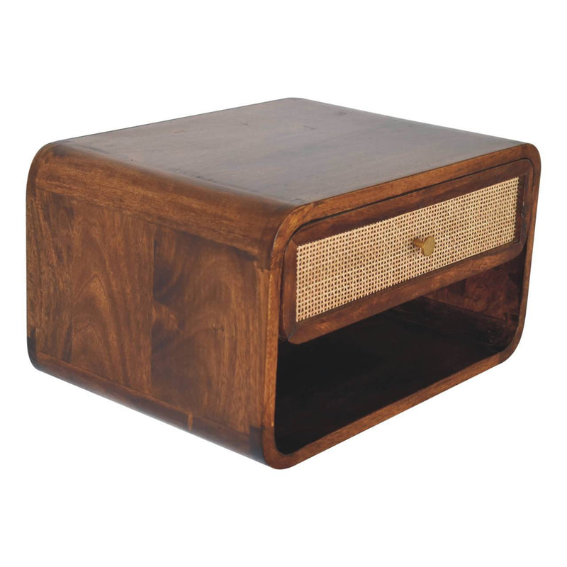 Wall Mounted Open Woven Bedside Table - Chestnut - R&R Furniture Gallery (Fountain Valley, CA)