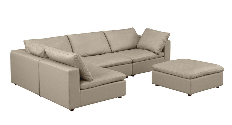 1100 - 5-Piece Left Arm Facing 3-Seat Sectional (Top-Grain Italian Leather)