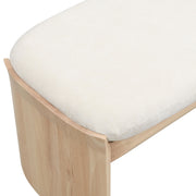 Footstool With Soft Cushion For Living Room - Beige / Natural - R&R Furniture Gallery (Fountain Valley, CA)