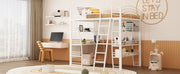 Loft Bed With 4 Layers Of Shelves And L-Shaped Desk, Stylish Metal Frame Bed With A Set Of Sockets, USB Ports And And Wireless Charging - R&R Furniture Gallery (Fountain Valley, CA)