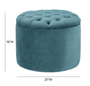 Queen - Velvet Storage Ottoman - R&R Furniture Gallery (Fountain Valley, CA)