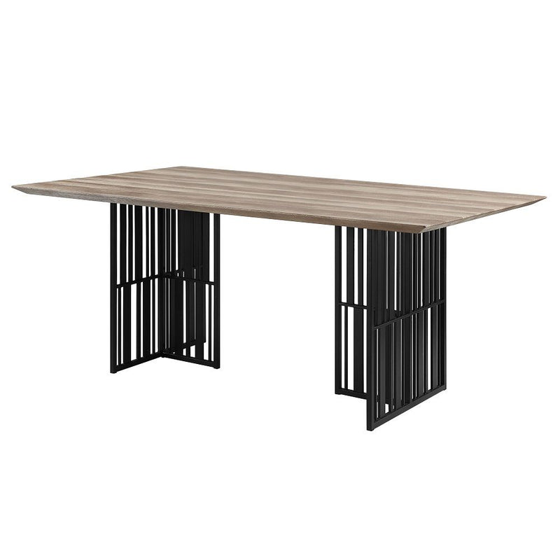 Zudora - Dining Table - Antique Oak & Black - R&R Furniture Gallery (Fountain Valley, CA)