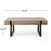 Abitha - Coffee Table With Industrial Powder Coated Metal Legs - R&R Furniture Gallery (Fountain Valley, CA)