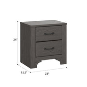 Modern 2 Drawer Nightstand - Brown - Wood - R&R Furniture Gallery (Fountain Valley, CA)