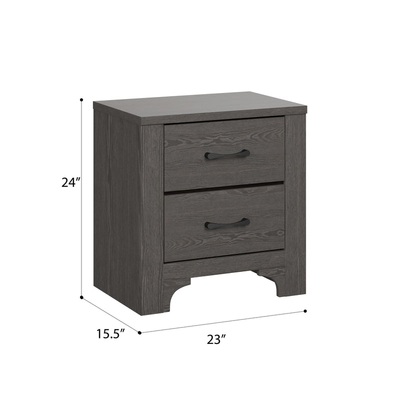 Modern 2 Drawer Nightstand - Brown - Wood - R&R Furniture Gallery (Fountain Valley, CA)
