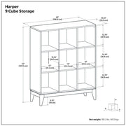 Harper - 9 Cube Storage - Walnut Brown - R&R Furniture Gallery (Fountain Valley, CA)