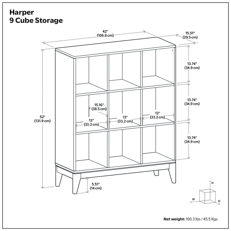 Harper - 9 Cube Storage - Walnut Brown - R&R Furniture Gallery (Fountain Valley, CA)