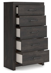 Hollivern - Five Drawer Chest - Dark Gray - R&R Furniture Gallery (Fountain Valley, CA)