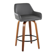 Lumi Source Daniella contemporary counter stool set with swivel, fixed height, round footrest, modern design, pair of stylish bar stools