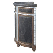 Rahma - Bar Table - Antique Ebony Top Grain Leather & Aluminum - R&R Furniture Gallery (Fountain Valley, CA)