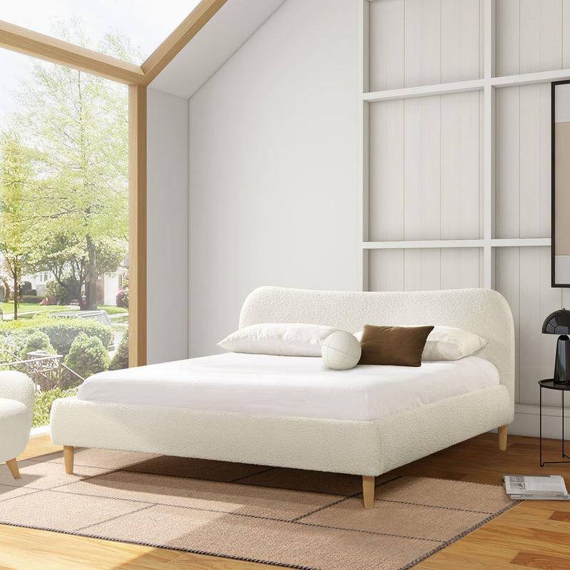 Roman - Curved Headboard Upholstered Platform Bed - R&R Furniture Gallery (Fountain Valley, CA)