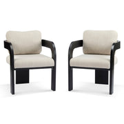 Dining Chairs With Pillow Back (Set of 2) - Beige / Black - R&R Furniture Gallery (Fountain Valley, CA)