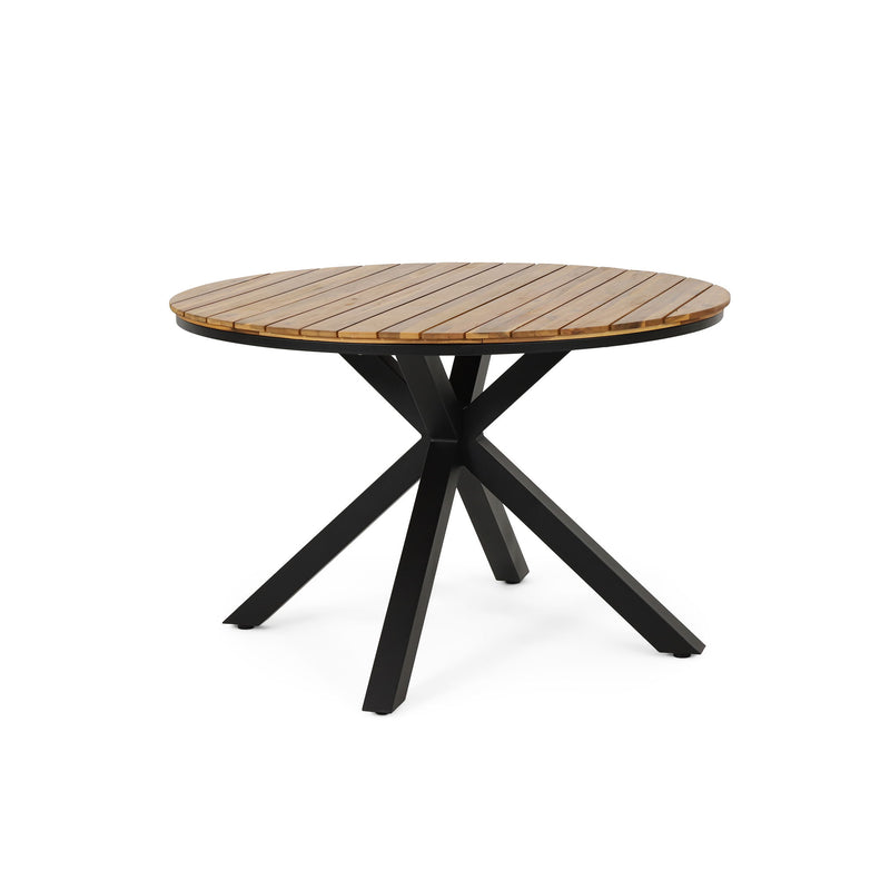 Outdoor Dining Table - Teak / Black - R&R Furniture Gallery (Fountain Valley, CA)