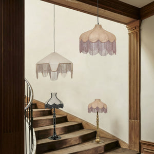 Buchanan - Fabric Fringed Angled Pendant Light - Natural