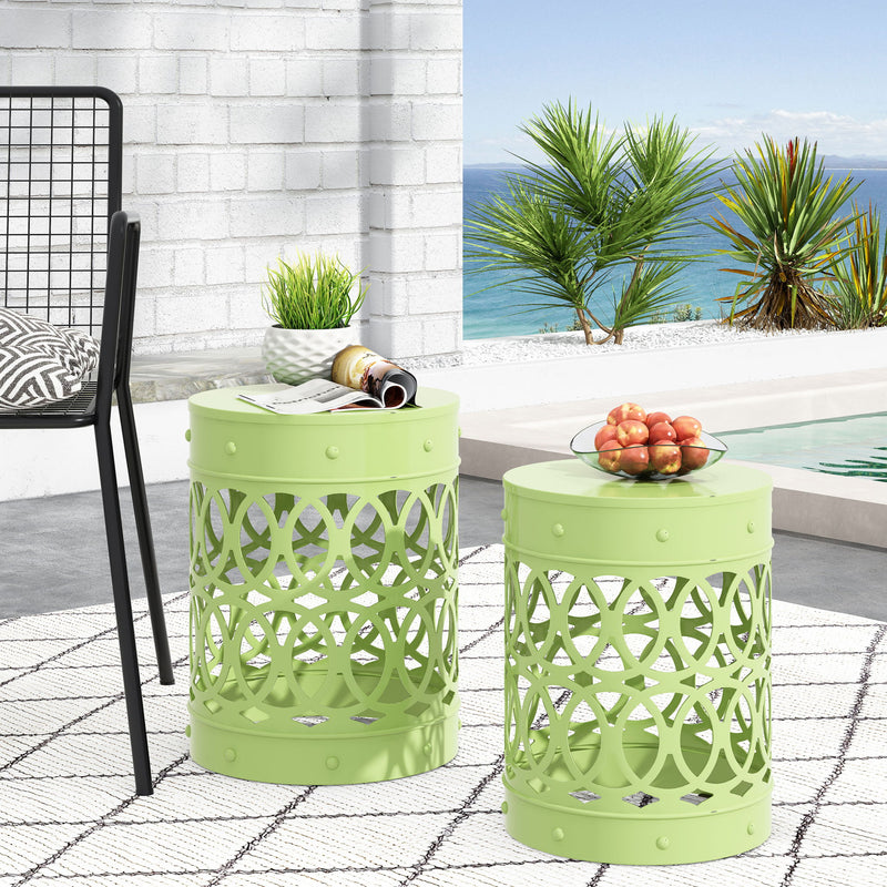 Outdoor Metal S/2 End Table - R&R Furniture Gallery (Fountain Valley, CA)